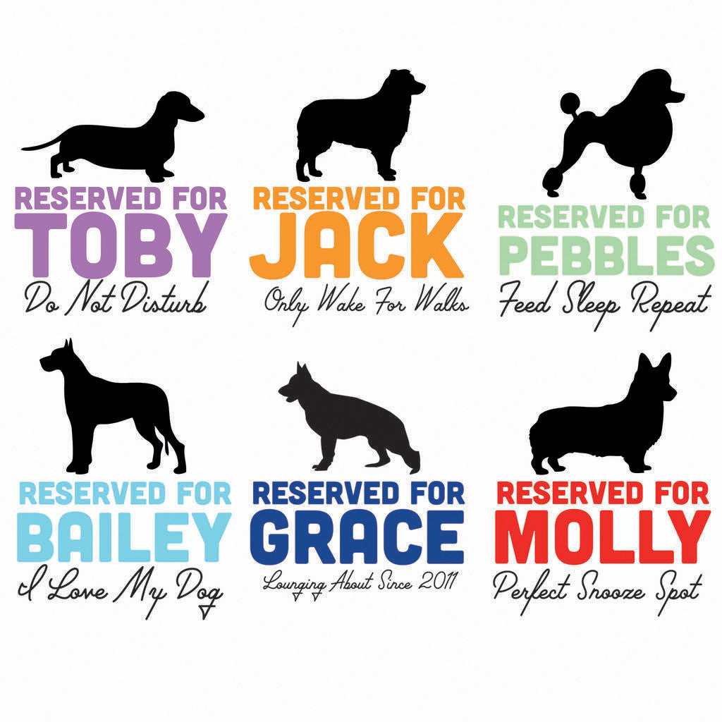 Personalised Reserved For The Dog Cushion