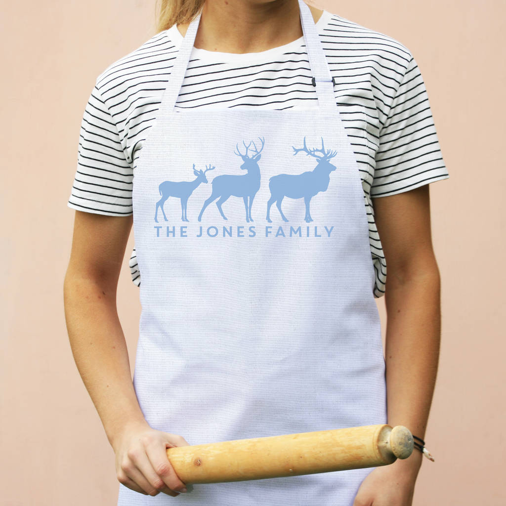 Personalised Stag Family Apron