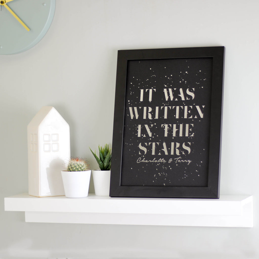 Personalised Metallic Written In The Stars Print